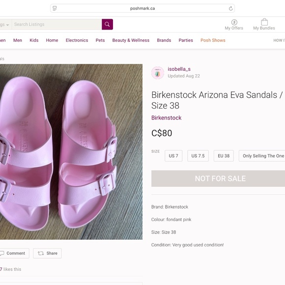 Birkenstock Arizona Eva Sandals / Fondant Pink - Size 38 - Picture 7 of 8